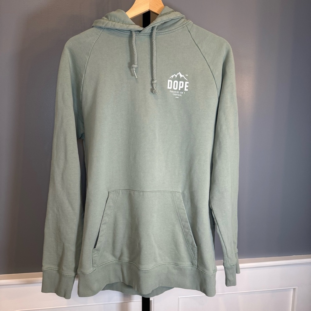 Dope Paradise‎ II Hoodie Sage Green Graphic Pullover Unisex M